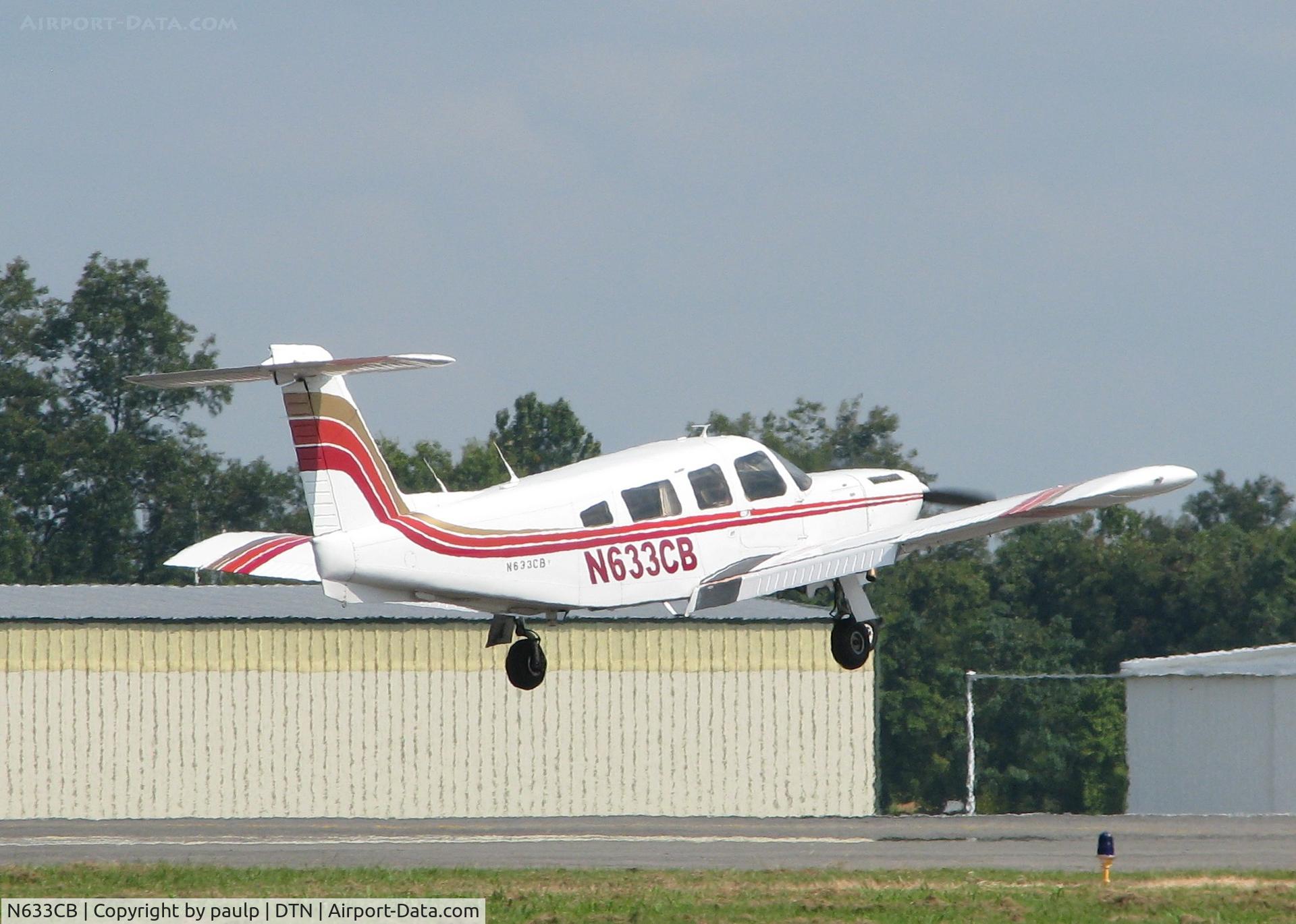 N633CB, 1978 Piper PA-32RT-300T Turbo Lance II C/N 32R-7887158, Landing at Downtown Shreveport.