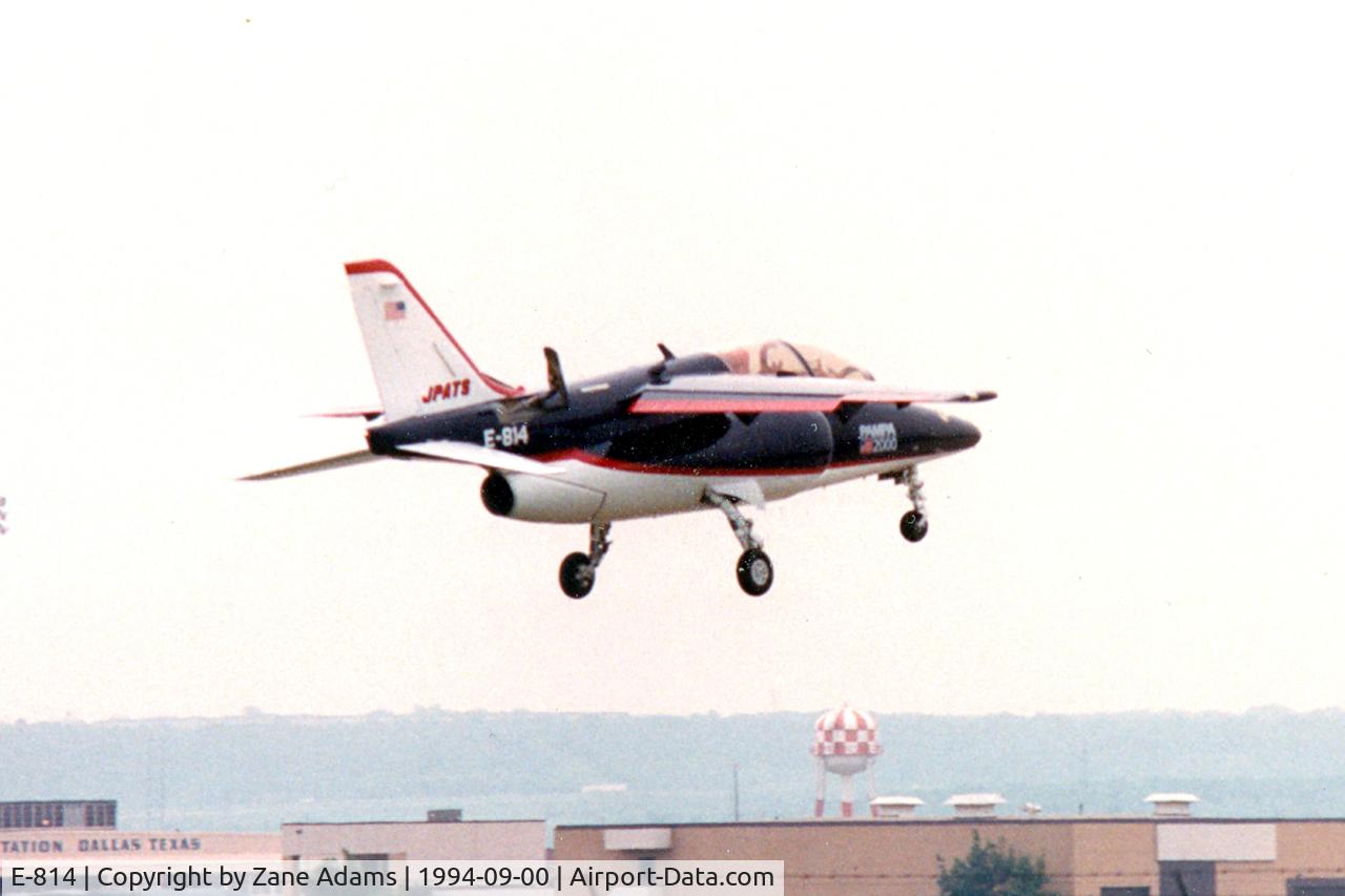 E-814, FMA IA-63 Pampa II C/N 2019, Vought Aircraft entry into the U.S. Joint Primary Aircraft Training System competition. Landing at the former Dallas Naval Air Station / Vought Dallas plant.