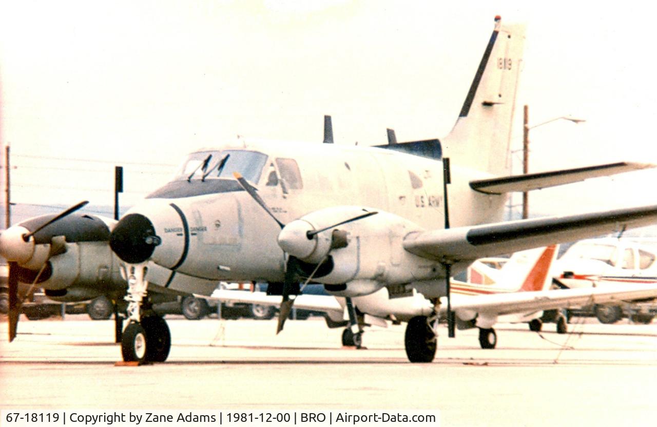 67-18119, 1967 Beechcraft RU-21D Ute C/N LM.115, US Army RU-21A Ute at Brownsville, TX