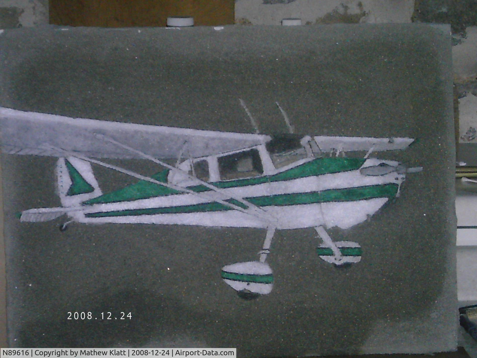 N89616, 1946 Cessna 140 C/N 8663, Custom hand-carved Concrete Art of N89616 by Mathew Klatt.  Currently framed and on display at central County Airport (68C)