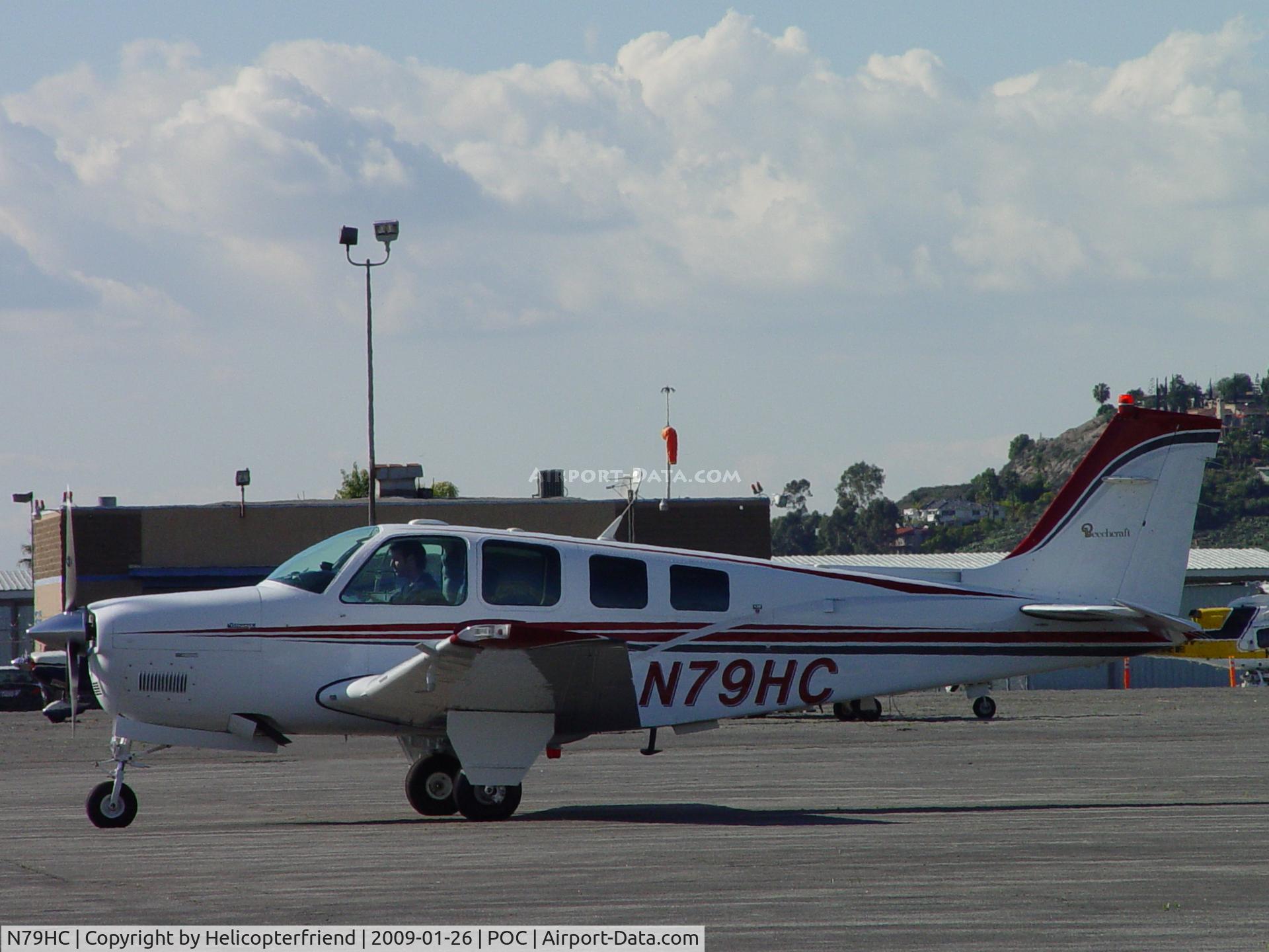 N79HC, 1990 Beech A36 Bonanza 36 C/N E-2538, Running up to test completed work at Brackett