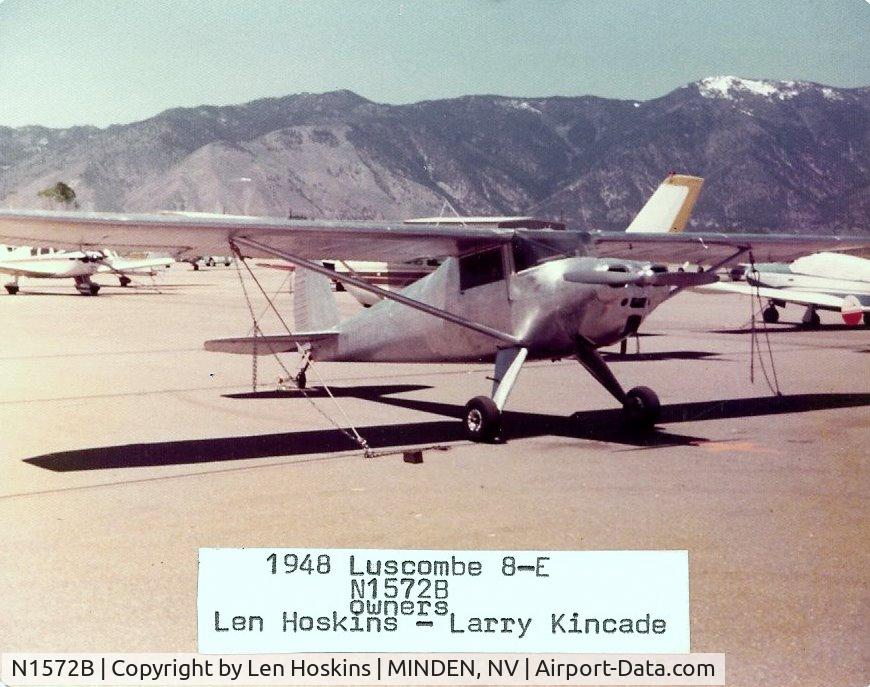 N1572B, 1948 Luscombe 8E Silvaire C/N 6199, Minden Airport, 1974