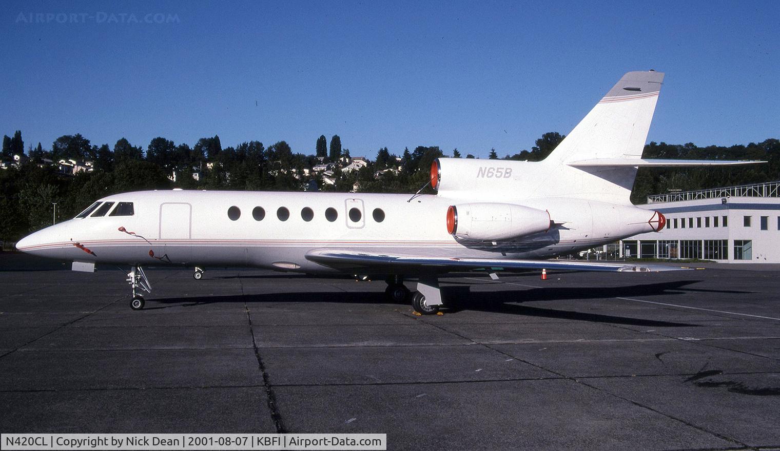 N420CL, 1979 Dassault-Breguet Falcon 50 C/N 10, KBFI (Seen here as N65B and currently registered N420CL as posted)