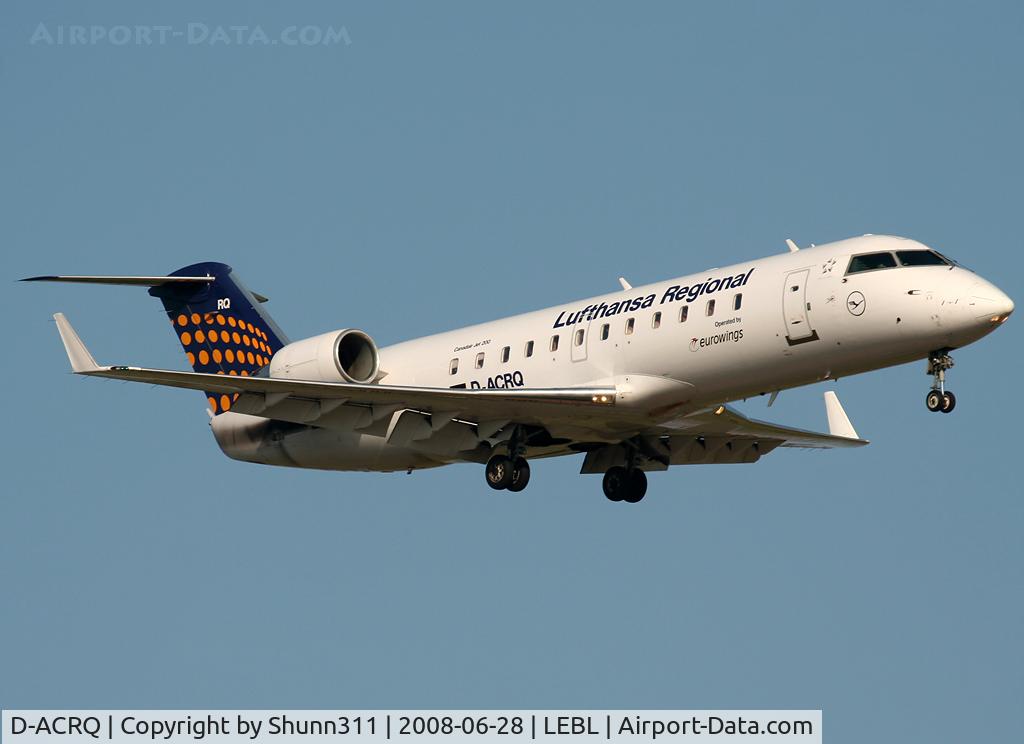 D-ACRQ, 2002 Canadair CRJ-200LR (CL-600-2B19) C/N 7629, Landing rwy 07R