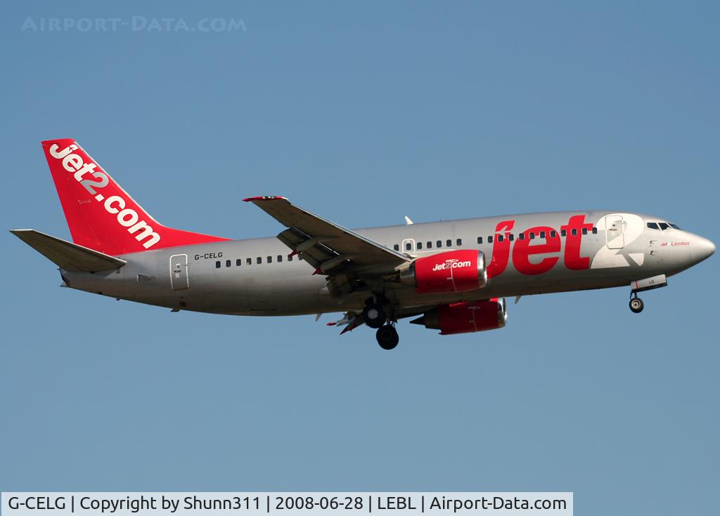 G-CELG, 1988 Boeing 737-377 C/N 24303, Landing rwy 07R