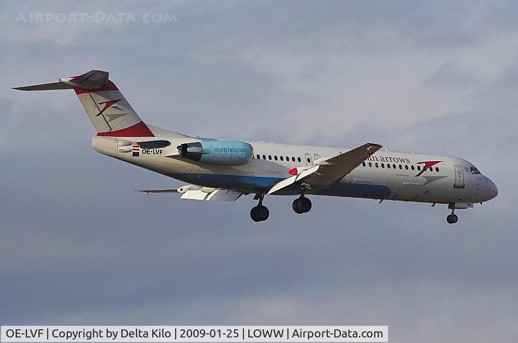 OE-LVF, 1993 Fokker 100 (F-28-0100) C/N 11483, AUSTRIAN ARROWS,with new austria.com titles on the engines