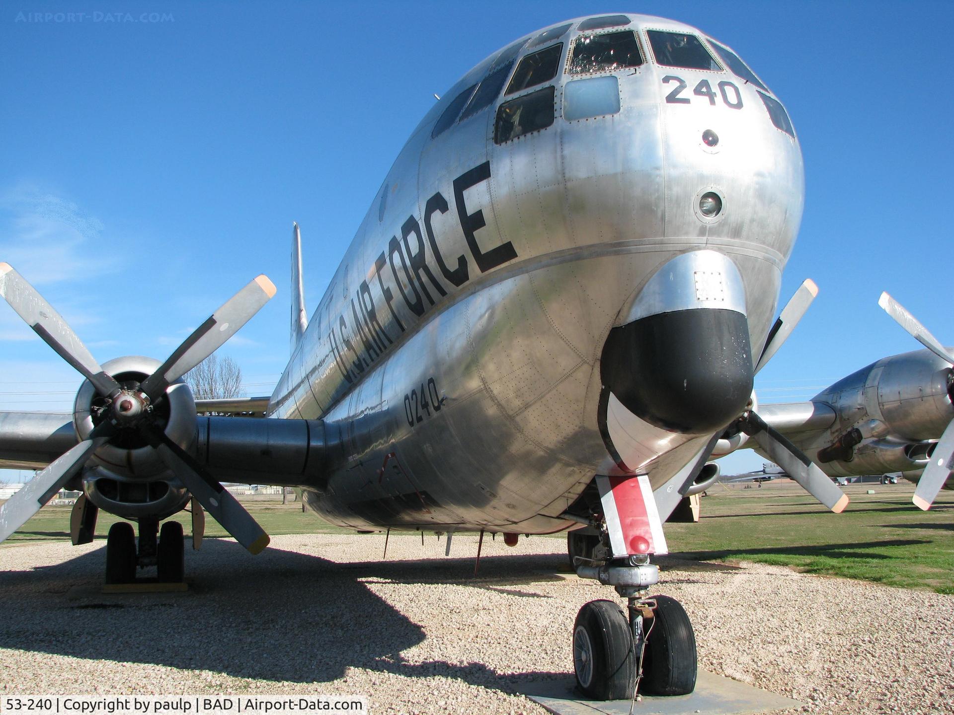 53-240, 1953 Boeing KC-97L Stratofreighter C/N 17022, On display at the Eighth Air Force Museum at Barksdale Air Force Base, Louisiana.