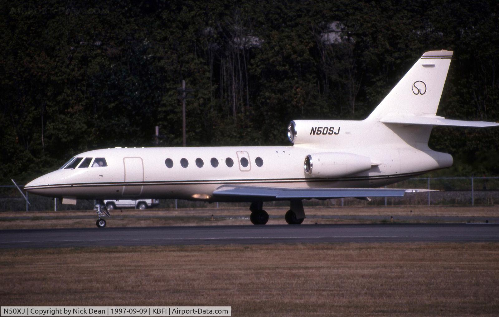 N50XJ, 1981 Dassault-Breguet Falcon 50 C/N 80, Seen here as N50SJ this airframe is currently registered N50XJ as posted