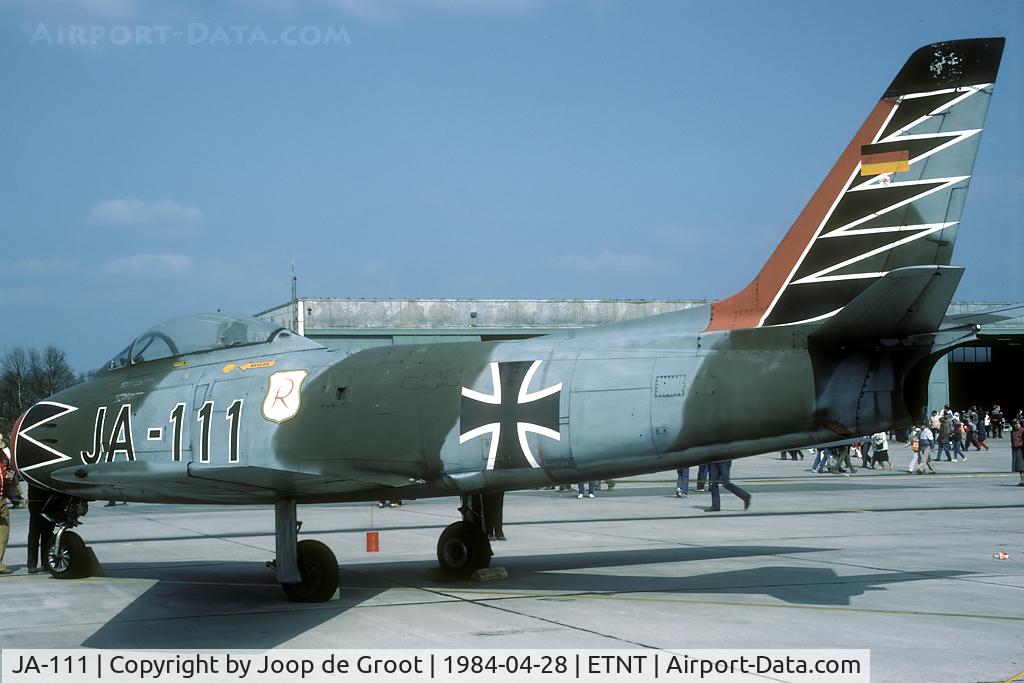 JA-111, Canadair CL-13B Sabre Mk.6 C/N S6-1625, In 1984 this Sabre was on the static of the Wittmund open house. Now preserved in Gatow.