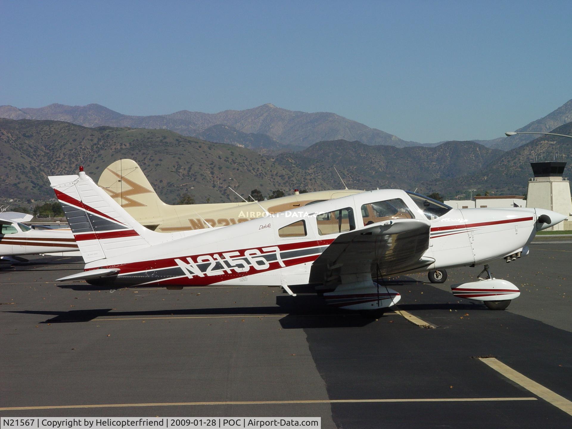 N21567, 1979 Piper PA-28-236 Dakota C/N 28-7911161, Parked tied down in Transient Parking