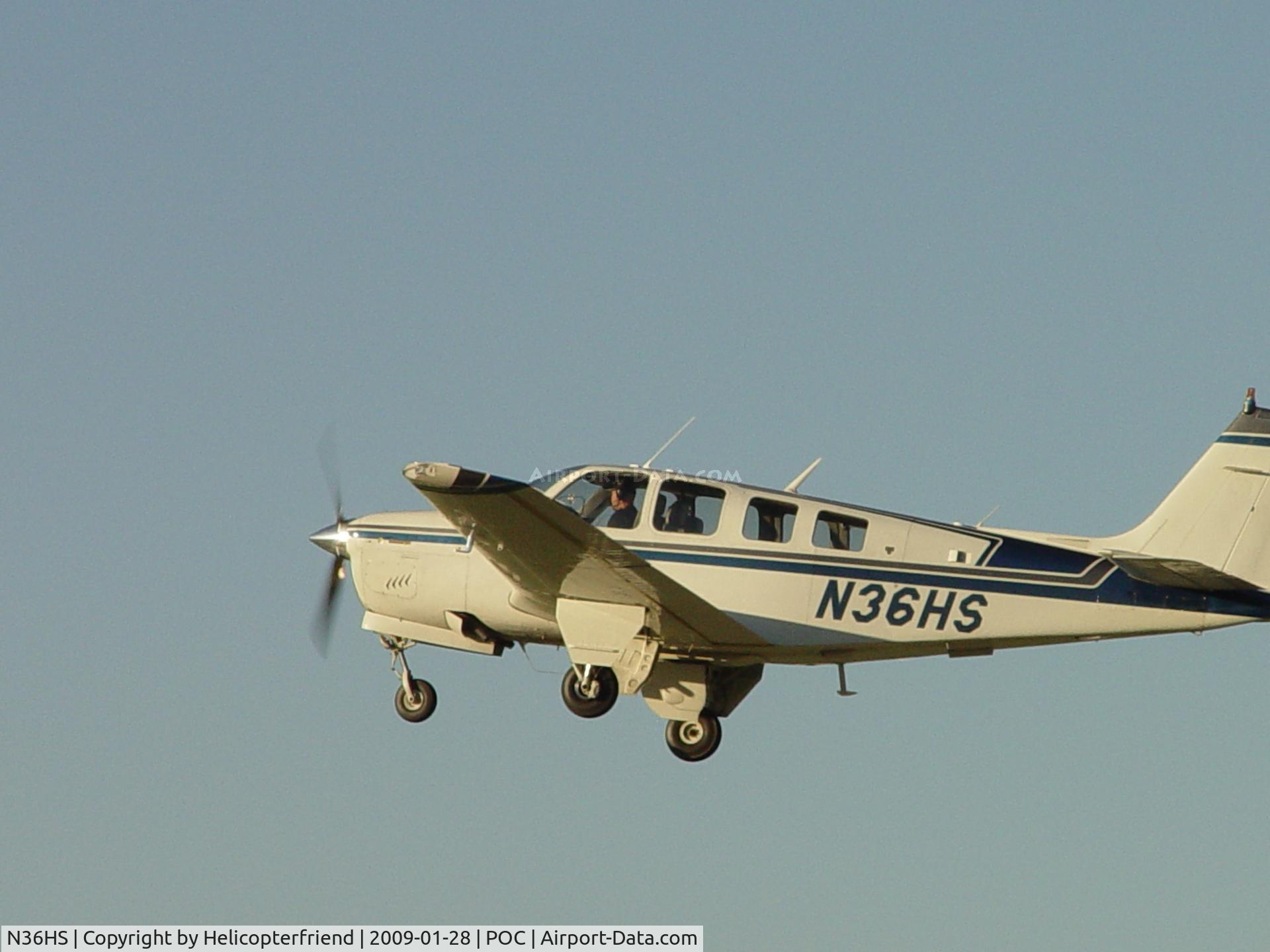 N36HS, 1982 Beech A36 Bonanza 36 C/N E-2045, Westbound from Brackett, wheels coming up