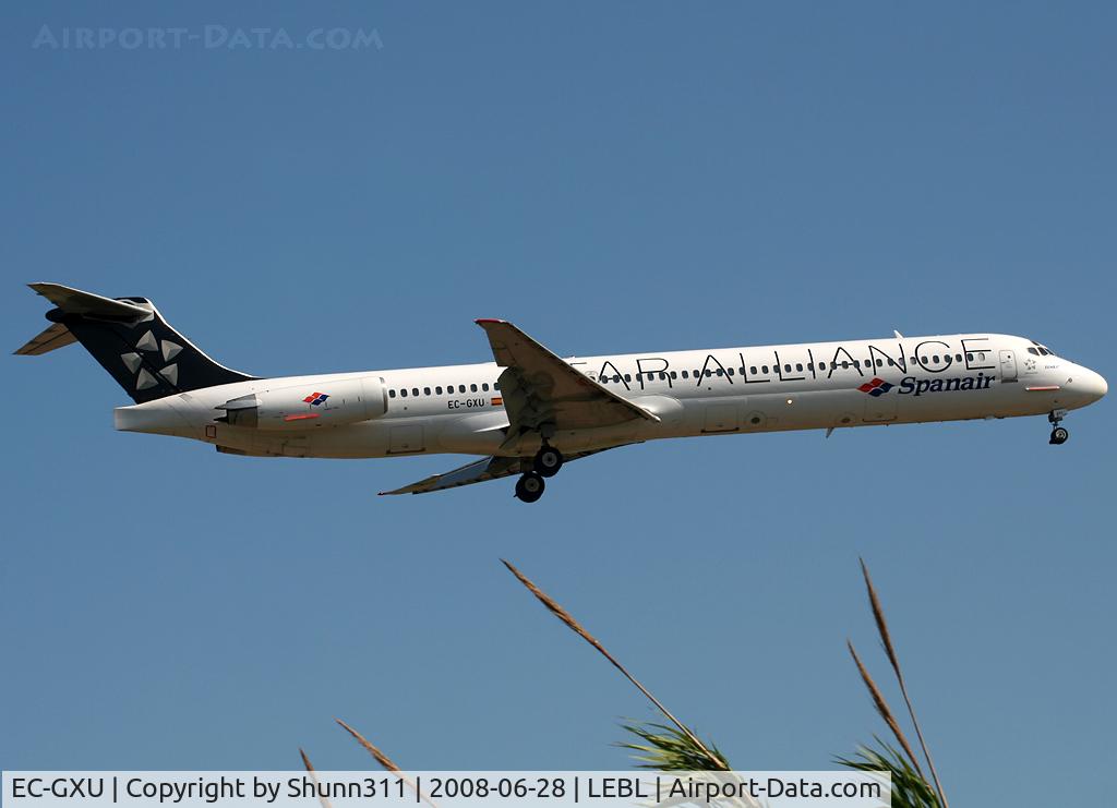 EC-GXU, 1988 McDonnell Douglas MD-83 C/N 49622, Landing rwy 07R