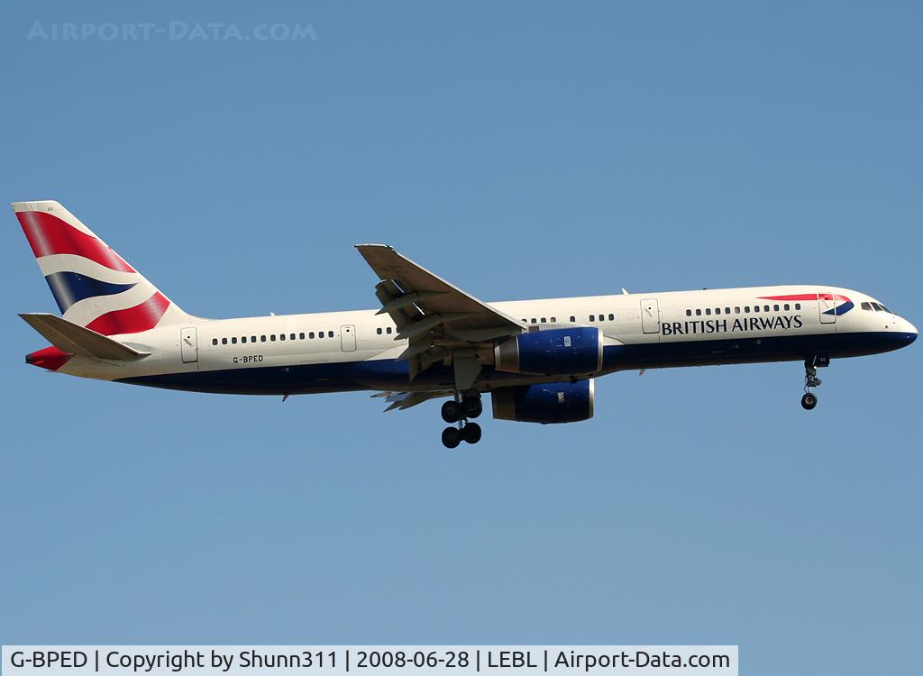 G-BPED, 1991 Boeing 757-236ET C/N 25059, Landing rwy 07R