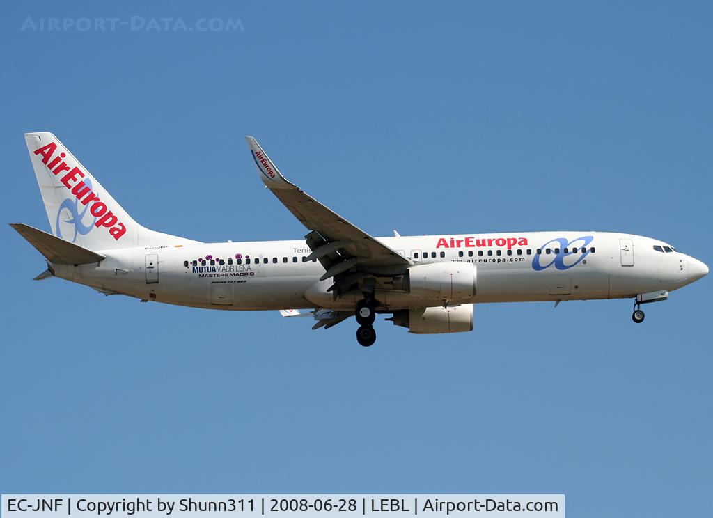 EC-JNF, 2006 Boeing 737-85P C/N 33977, Landing rwy 07R with special sticker