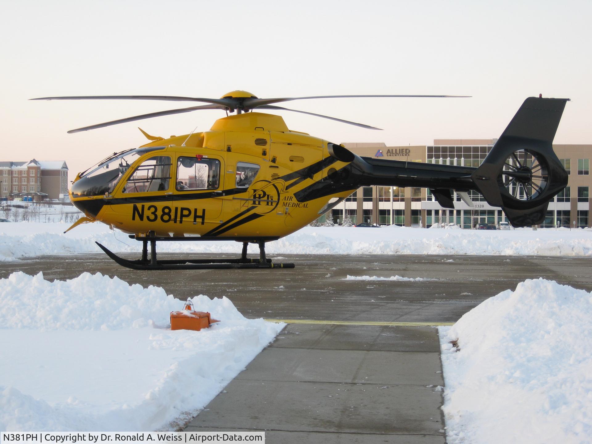 N381PH, 2007 Eurocopter EC-135P-2+ C/N 0611, On Conseco landing pad in Carmel, Indiana