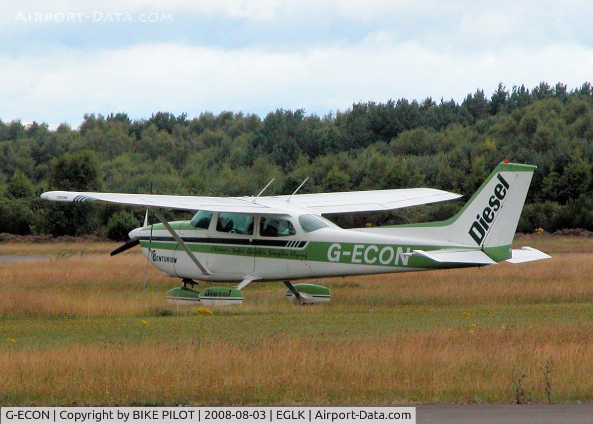 G-ECON, 1975 Cessna 172M Skyhawk C/N 172-64490, THE TEXT ON THE SIDE OF THIS A/C WAS EXTOLLING THE VIRTUES OF DIESEL OVER PETROL INCLUDING THE FACT IT WAS CHEAPER, A COUPLE OF WEEKS LATER DIESEL COST MORE THAN PETROL !