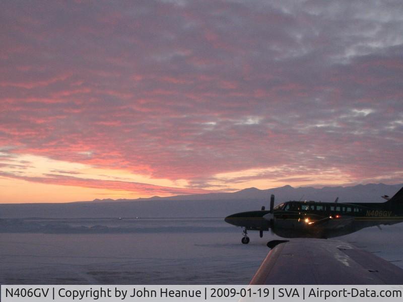 N406GV, 1990 Reims F406 Caravan II C/N F406-0049, taken at Savoonga Airport, St Lawrence Island 1-19-2009