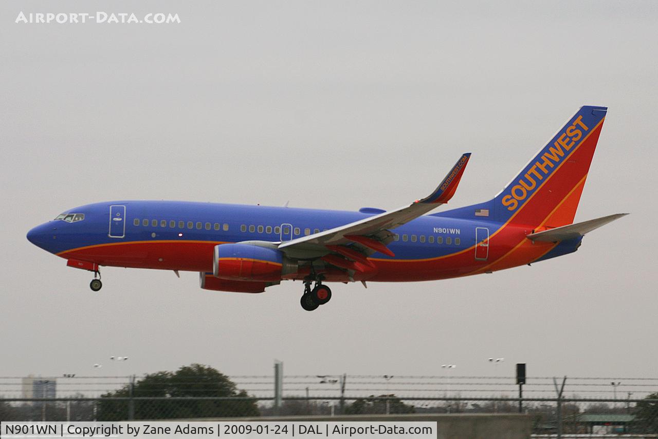 N901WN, 2007 Boeing 737-7H4 C/N 32545, Southwest Airlines 737 at Love Field