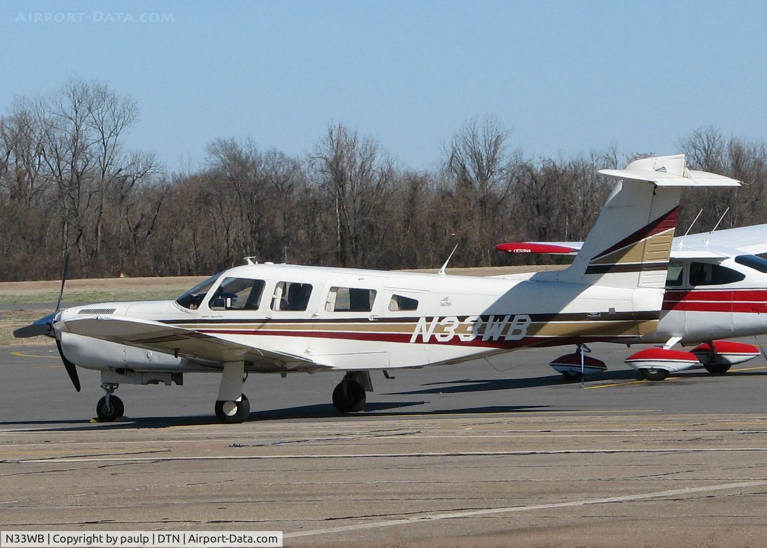 N33WB, 1978 Piper PA-32RT-300T Turbo Lance II C/N 32R-7987056, Parked at the Downtown Shreveport airport.