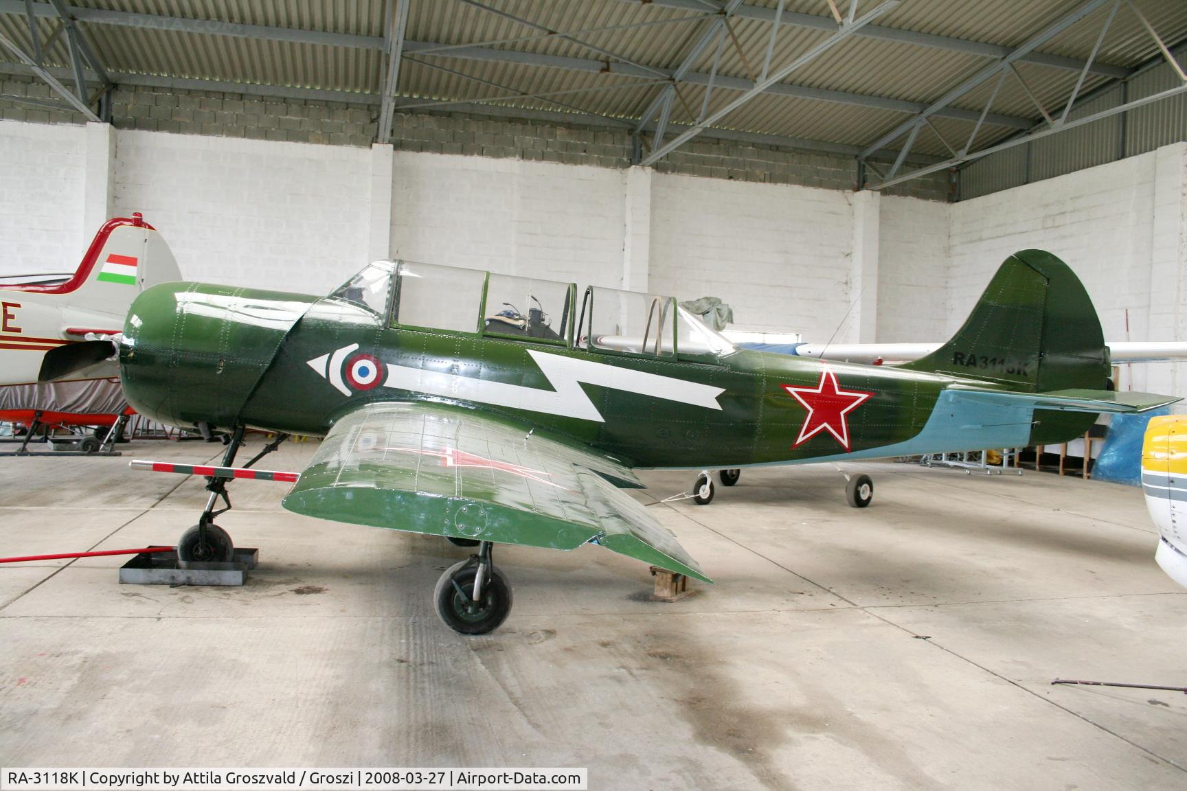 RA-3118K, Yakovlev Yak-52 C/N 9411812, Gyorszentiván-Bony Airport, Hungary