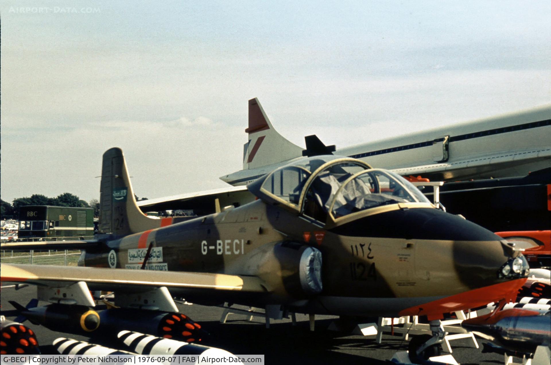 G-BECI, BAC 167 Strikemaster MK88 C/N G27-290, Strikemaster Mk.80 for Royal Saudi Air Force displayed at the 1976 Farnborough Airshow