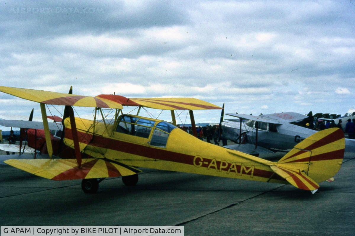 G-APAM, 1939 De Havilland DH-82A Tiger Moth II C/N 3874, RARE BRITISH TIGERMOTH WITH CANOPY. TAKEN AT RAF GREENHAM COMMON IN THE 80'S