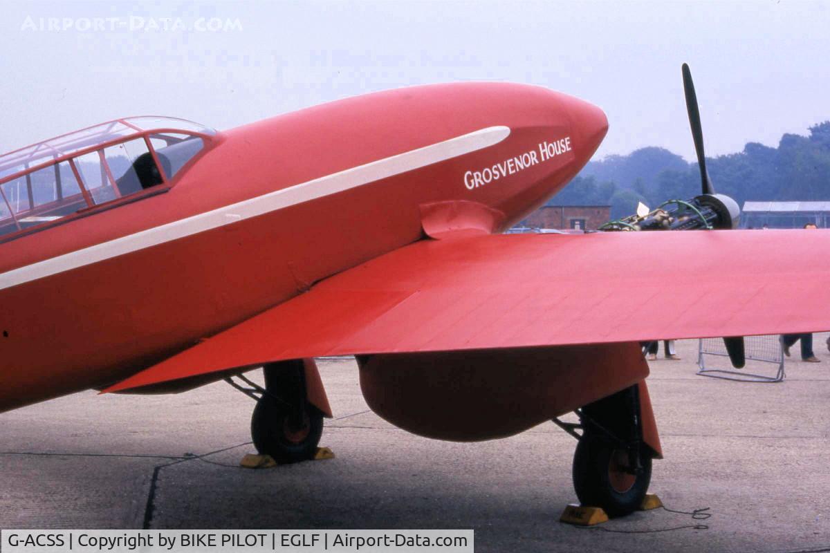 G-ACSS, 1934 De Havilland DH-88 Comet C/N 1996, FARNBOROUGH AIRSHOW 1984