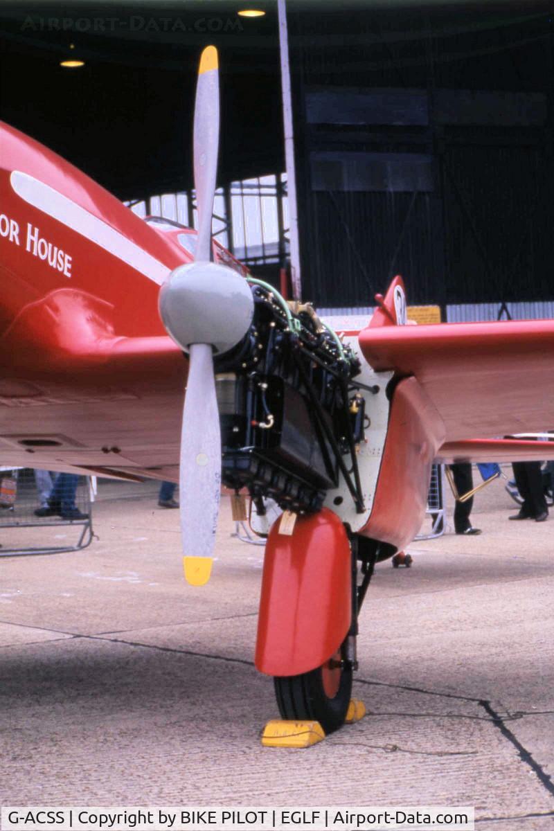 G-ACSS, 1934 De Havilland DH-88 Comet C/N 1996, FARNBOROUGH AIRSHOW 1984