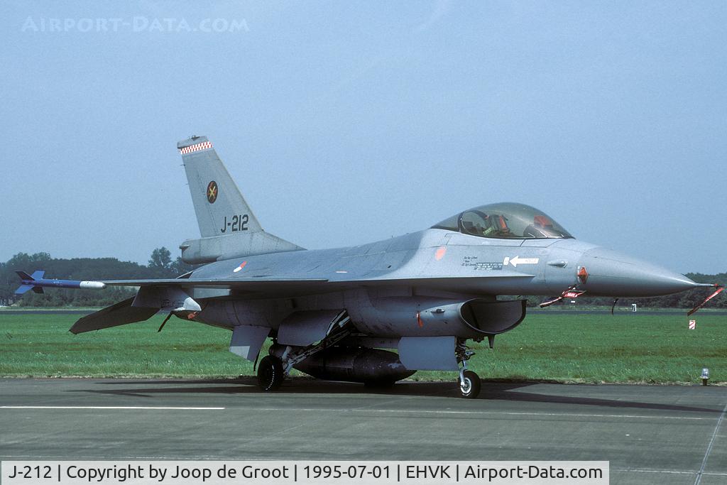 J-212, 1979 Fokker F-16A Fighting Falcon C/N 6D-1, This first F-16 fighter for the RNlAF was scrapped in 1998.