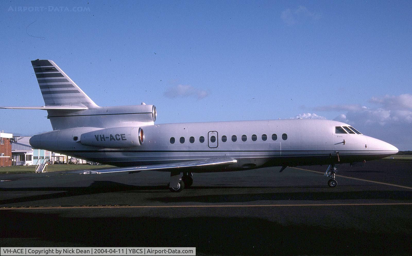 VH-ACE, 1988 Dassault-Breguet Falcon (Mystere) 900 C/N 37, Very early morning Sun at YBCS