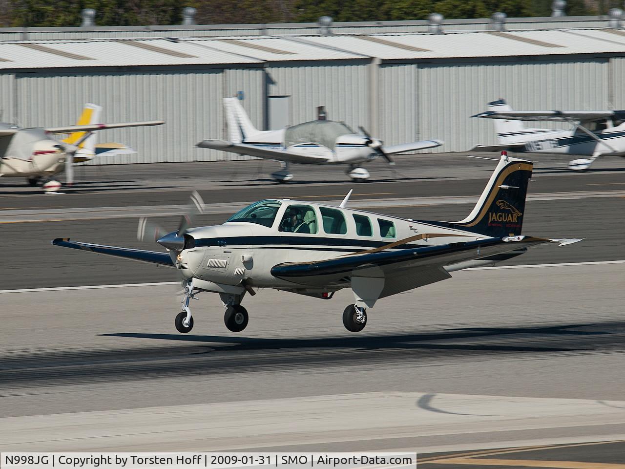 N998JG, 1999 Raytheon Aircraft Company B36TC Bonanza C/N EA-641, N998JG arriving on RWY 21