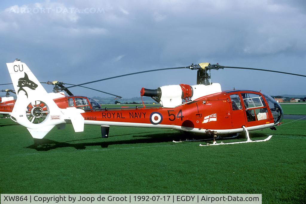 XW864, 1973 Westland SA-341C Gazelle HT2 C/N WA1116, at the Yeovilton Air Day 1992