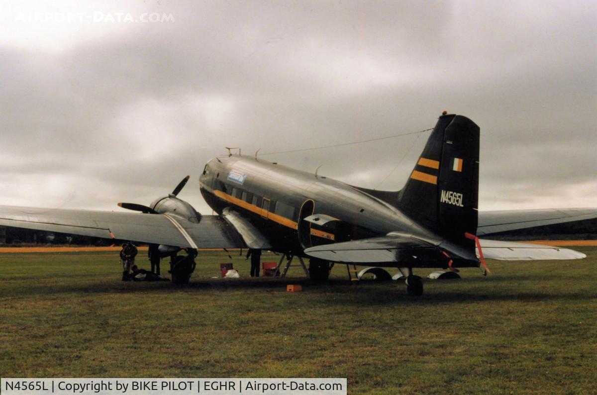 N4565L, 1939 Douglas DC-3-201A (C-47 Skytrain/Dakota) C/N 2108, GOODWOOD AIRSHOW 1986. UNDER RESTORATION AT AEROVENTURE DONCASTER UK 2009