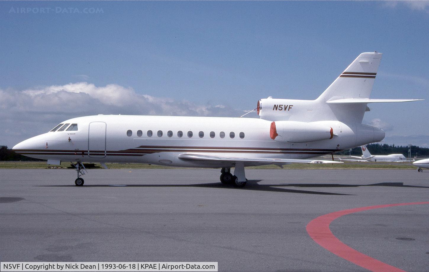 N82RP, 1992 Dassault Falcon 900 C/N 116, Seen here as N5VF this airframe is currently registered N82RP as posted