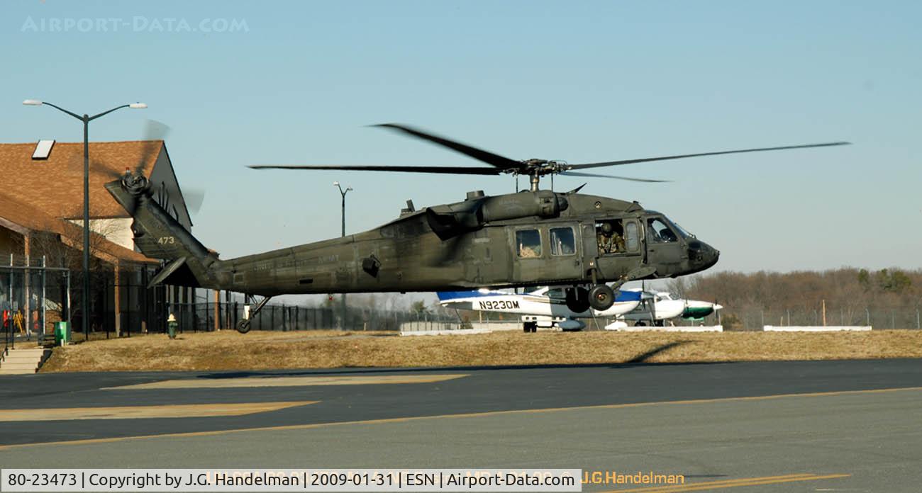 80-23473, 1980 Sikorsky UH-60A Black Hawk C/N 70-231, UH-60A NJ ArNG lift off at Easton MD