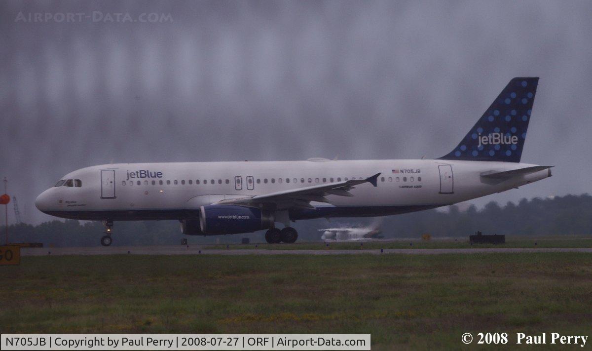 N705JB, 2008 Airbus A320-232 C/N 3416, Rare JetBlue visitor to Norfolk