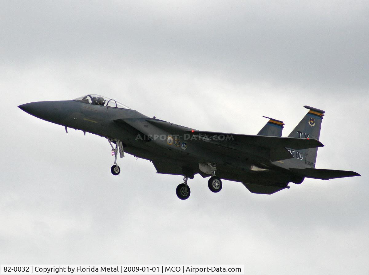 82-0032, McDonnell Douglas F-15C Eagle C/N 0848/C263, F-15s returning to MCO after Citrus (Capital One) Bowl Flyover