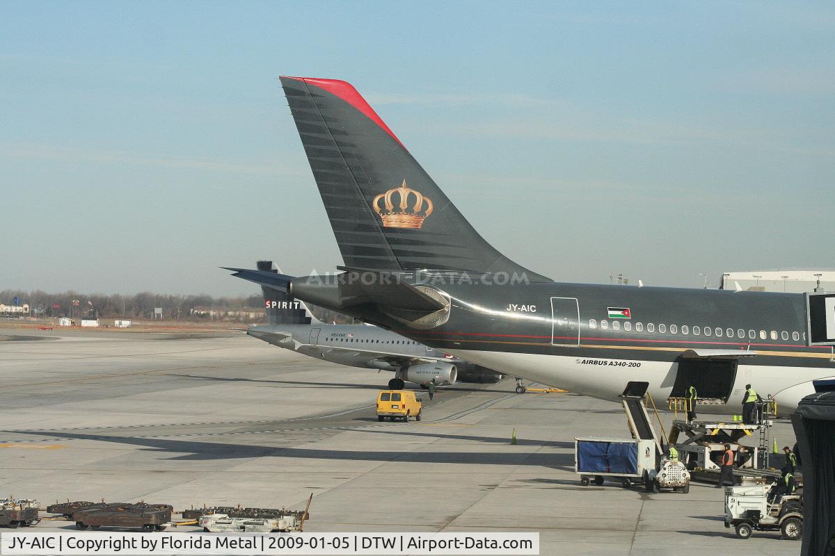 JY-AIC, 1993 Airbus A340-212 C/N 14, A birthday present, finally getting the Royal Jordanian A340-200 at DTW
