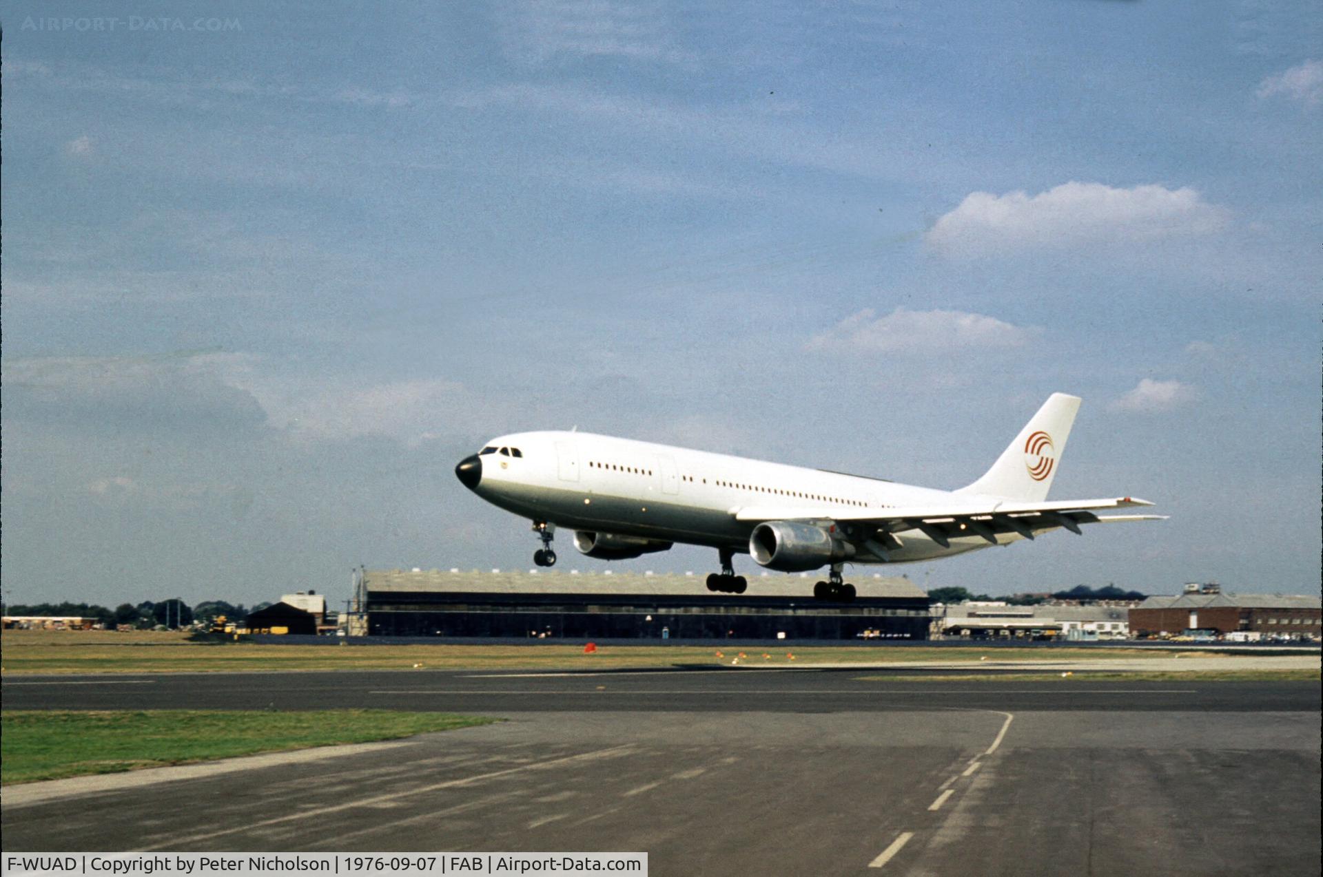 F-WUAD, 1973 Airbus A300B2-103 C/N 003, Airbus in the test registration F-WUAD as displayed at the 1976 Farnborough Airshow - later became F-BUAD.