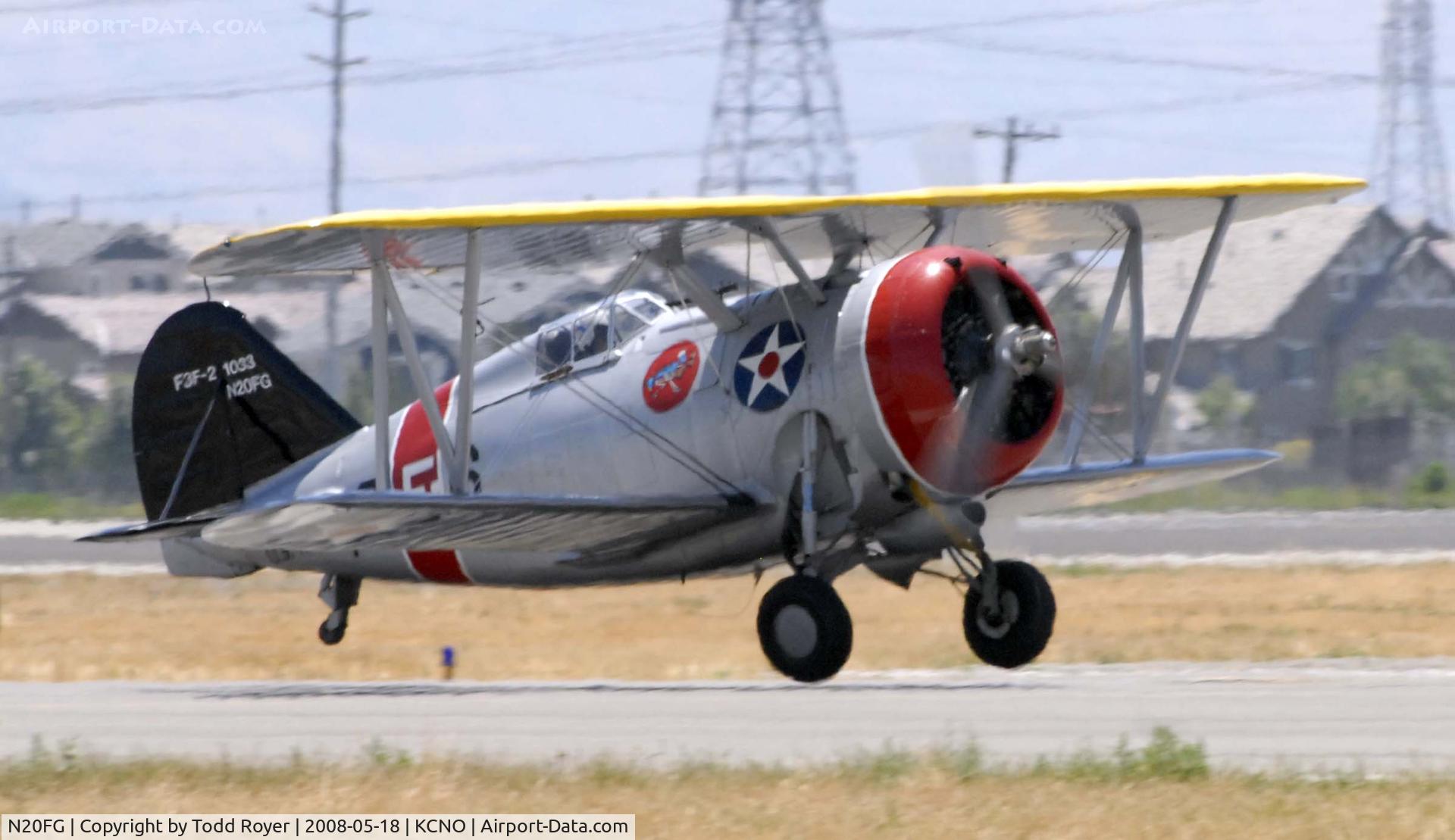 N20FG, 1938 Grumman F3F-2 C/N 1033, Chino Airshow 2008