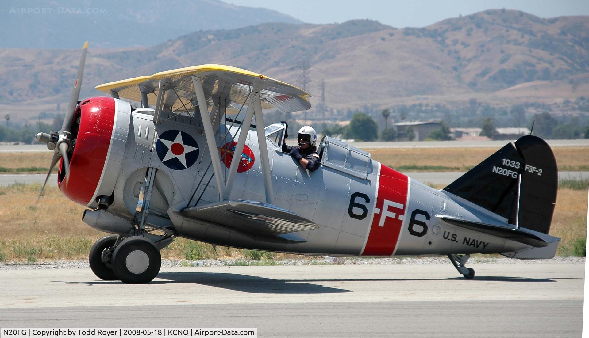 N20FG, 1938 Grumman F3F-2 C/N 1033, Chino Airshow 2008