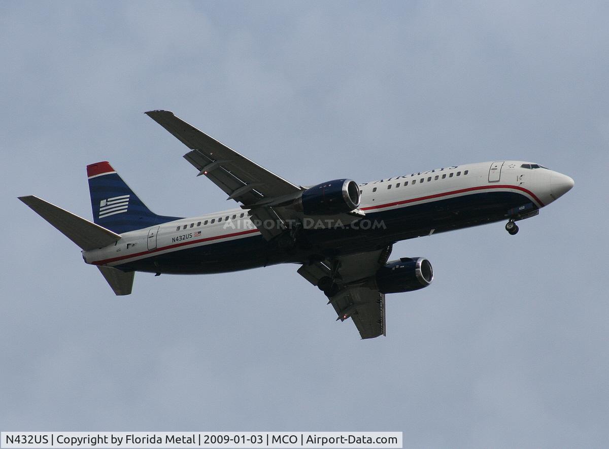 N432US, 1990 Boeing 737-4B7 C/N 24554, US Airways 737-400