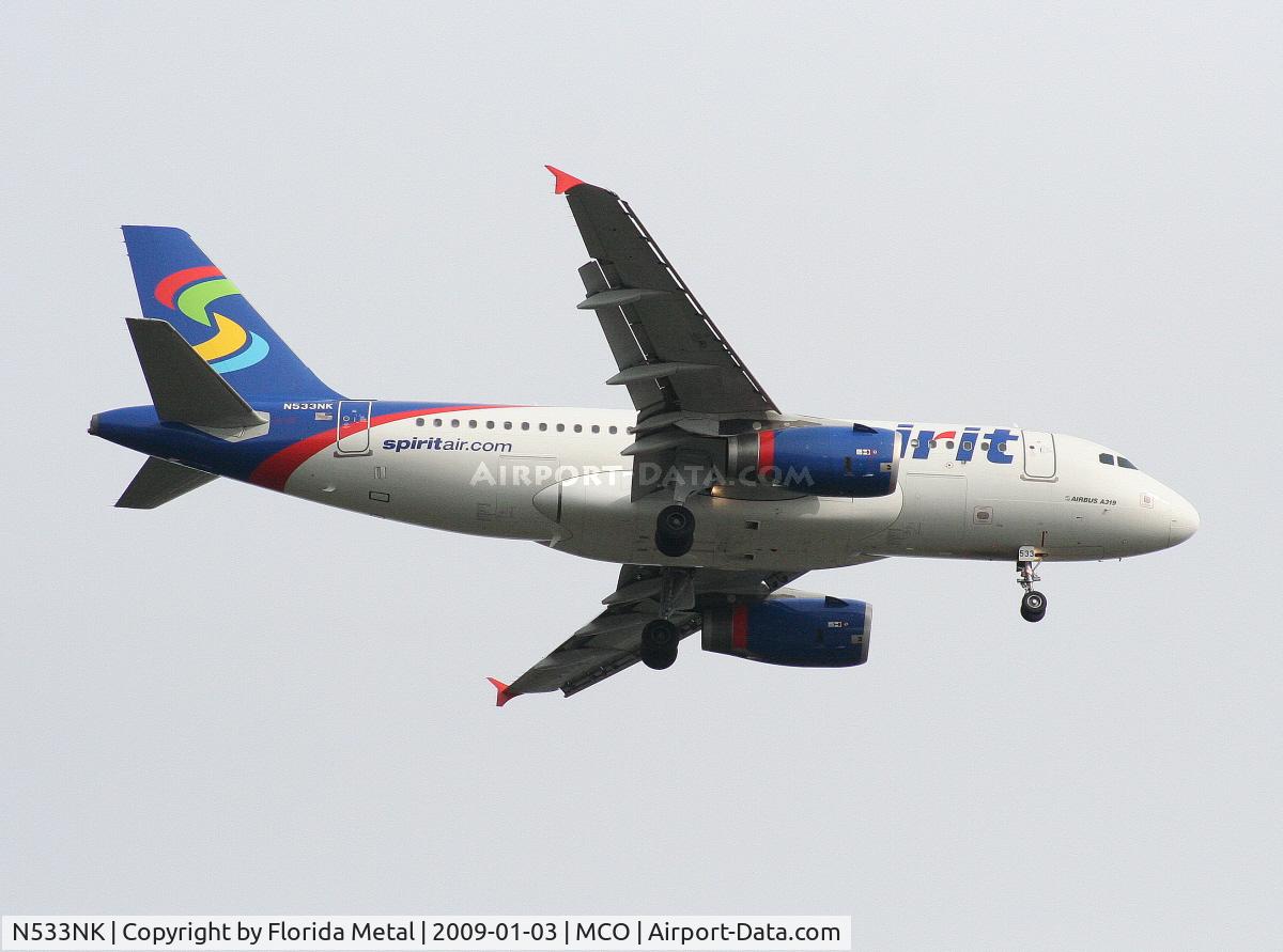 N533NK, 2008 Airbus A319-132 C/N 3393, Spirit A319