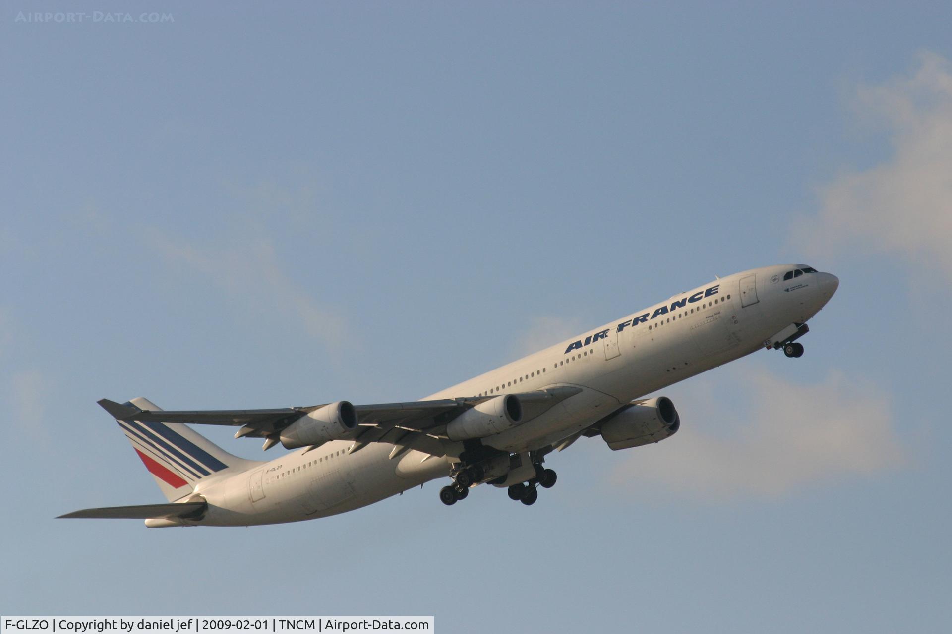 F-GLZO, 1998 Airbus A340-313X C/N 246, on rotation out of St maarten