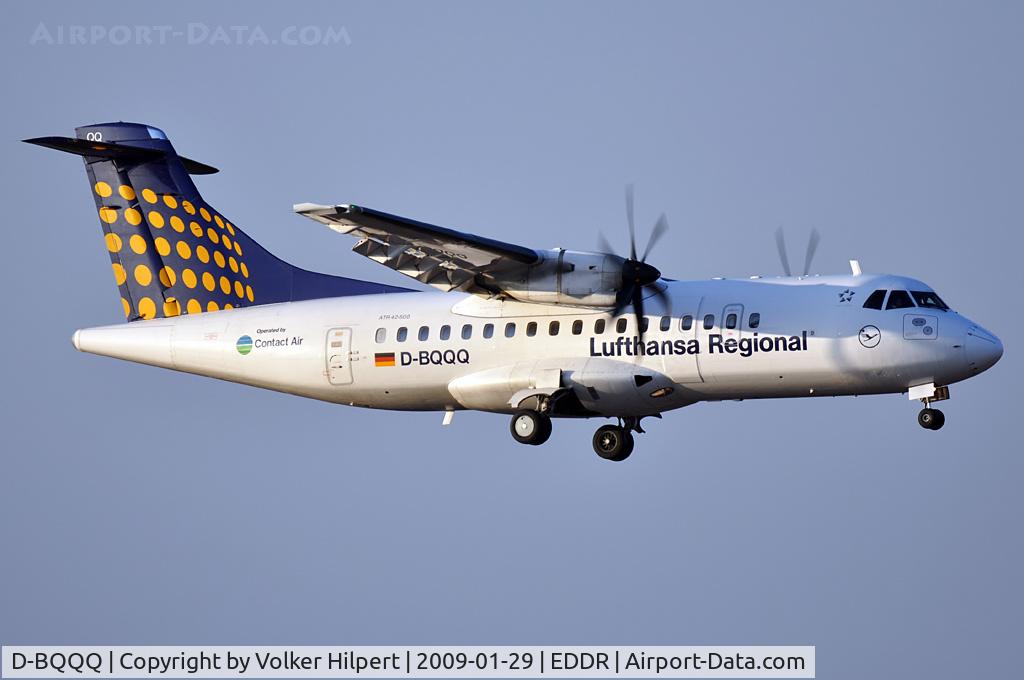 D-BQQQ, 1999 ATR 42-500 C/N 584, on final at scn