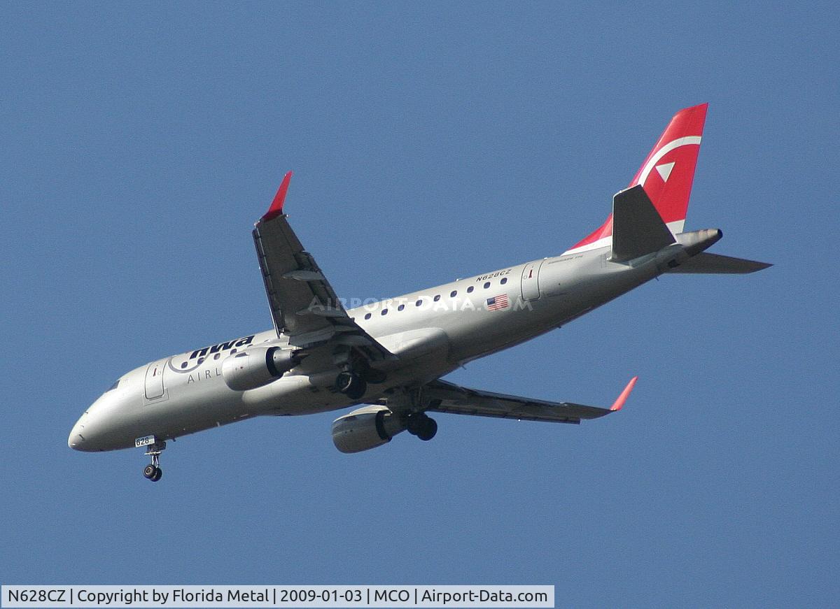 N628CZ, 2008 Embraer 175LR (ERJ-170-200LR) C/N 17000233, Compass EMB-175