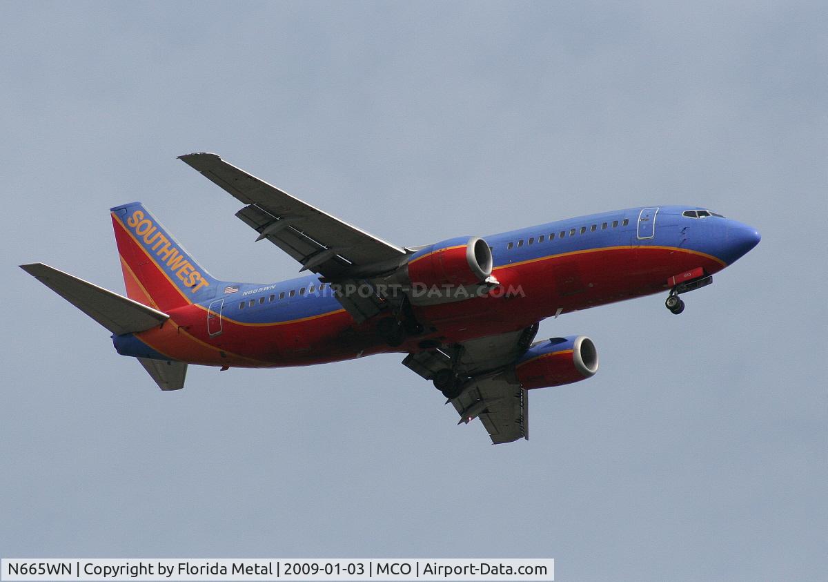 N665WN, 1986 Boeing 737-3Y0 C/N 23497, Southwest 737-300
