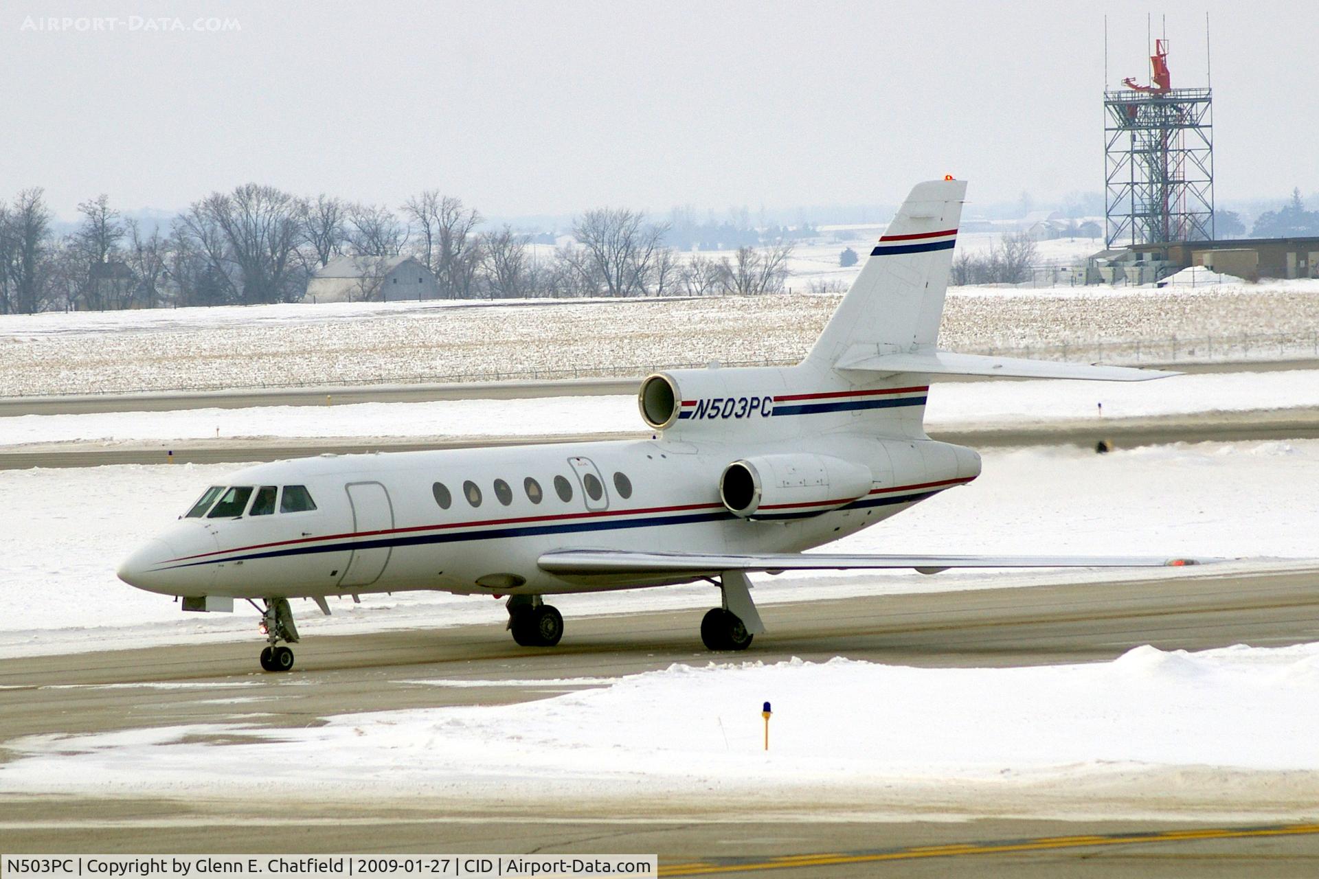 N503PC, 1997 Dassault Falcon 50EX C/N 263, Taxiing in to Landmark FBO.