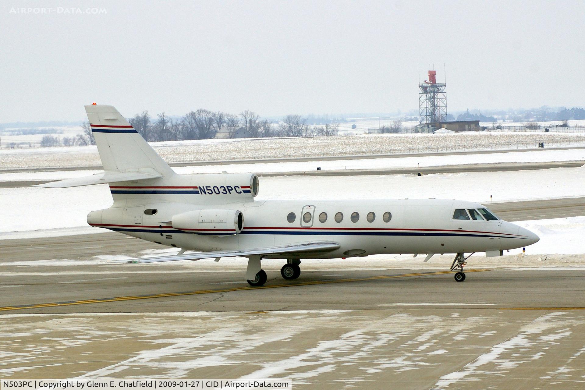 N503PC, 1997 Dassault Falcon 50EX C/N 263, Taxiing in to Landmark FBO.