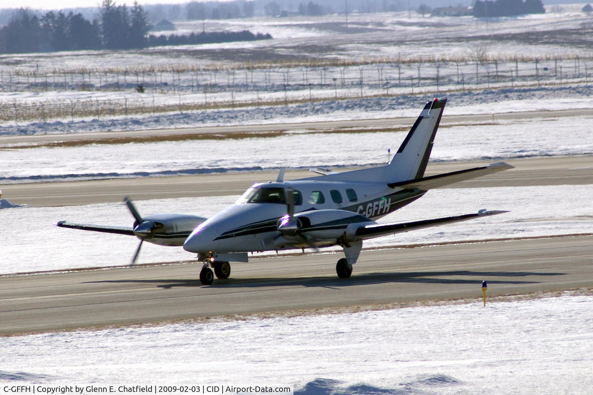 C-GFFH, 1975 Beech B-60 Duke C/N P-310, Taxiing in on Alpha on the way to Landmark Aviation